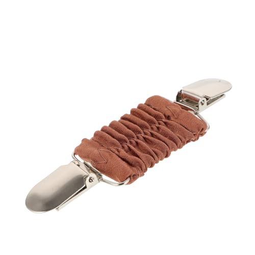 VERDANVERSE Damen Kleidclip mit ergonomischer Form Elastischer Modischer Strickjacken Schal-clip Vielseitiger Broschenverschluss für Pullover Kragen Umhang und Schal Hellbraun von VERDANVERSE