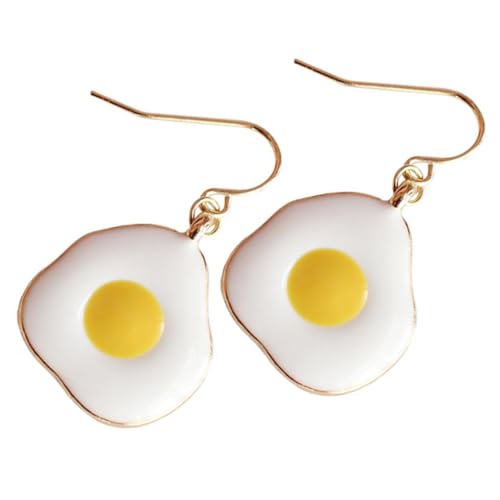 VERDANVERSE Damen Ohrhänger Fried Egg Design Kreative Pochierte Ei Form Ohrstecker Leicht zu Tragen Perfektes für Frauen und Mädchen für Alltag und Besondere Anlässe von VERDANVERSE