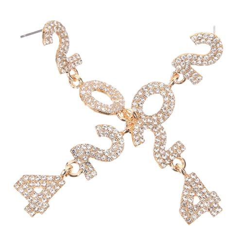 VERDANVERSE Damen Ohrringe Weiß Vollbesetzt Strass Ohrhänger Festliche Ohrschmuck für Teenager Frauen Mode Schmuck von VERDANVERSE