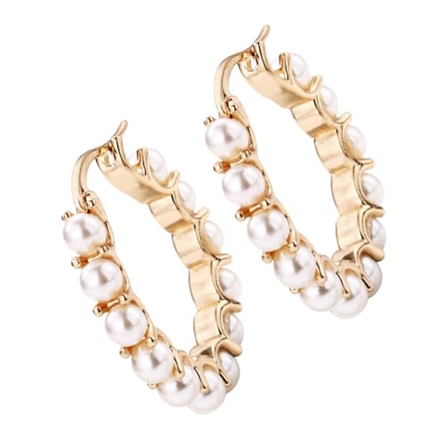 VERDANVERSE Damen Ohrstecker mit Imitationsperlen Hypoallergene Creolen Ohrringe für Frauen Schmuckstücke Robustes Material Vielseitig Tragbar für Alltag und Besondere Anlässe von VERDANVERSE