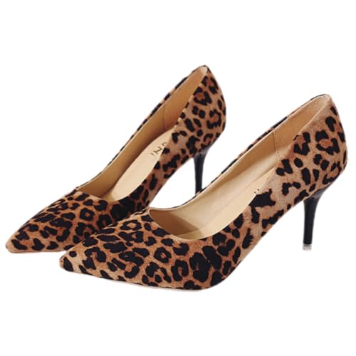 VERDANVERSE Damen Pumps Leopard Print Single High Heel Schuhe Spitz Zulaufend Modisch und Langlebig Geeignet für Party Hochzeit Geburtstag Stilvoller Damenschuh von VERDANVERSE