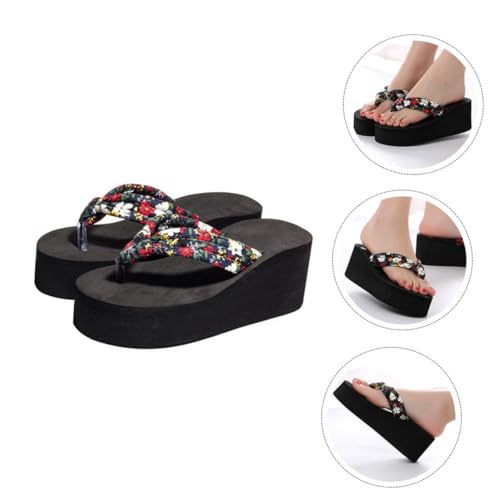 VERDANVERSE Damen Sandalen Keilabsatz Thick Sole Flops Sommer Slippers Lässige Plateau Pantoletten Bequeme Hausschuhe für Alltag und Strand Modisch und Einfach Anzuziehen von VERDANVERSE
