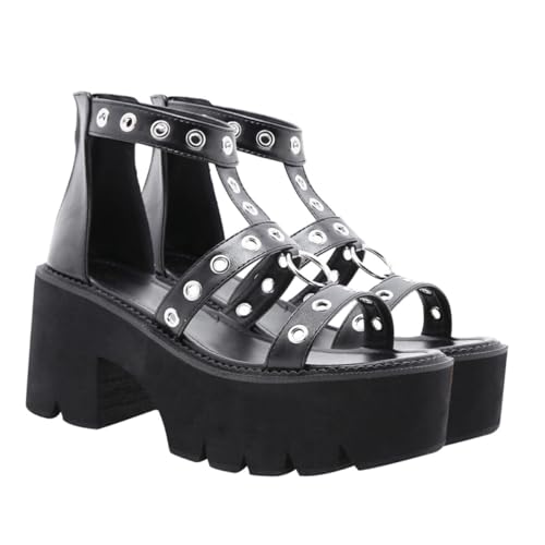 VERDANVERSE Damen Sandaletten mit Hohem Absatz und Offenem Zehenbereich Stilvolle Sommerliche Keilabsatz Schuhe aus Pu Material Atmungsaktiv und Komfortabel Modisch Vielseitig Kombinierbar von VERDANVERSE