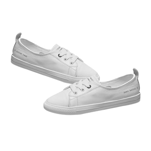 VERDANVERSE Damen Sneakers Weiß Flache Sommerschuhe Bequeme Freizeit Casual Schuhe Atmungsaktiv Leicht Modisch Passend zu Jeans und Rock von VERDANVERSE