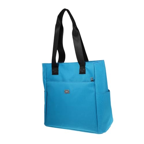 VERDANVERSE Damen Tote Bag aus Oxford Große Handtasche mit Canvas Langlebig Großes Fassungsvermögen Mehrere Taschen Alltag Strand Arbeit Blau von VERDANVERSE