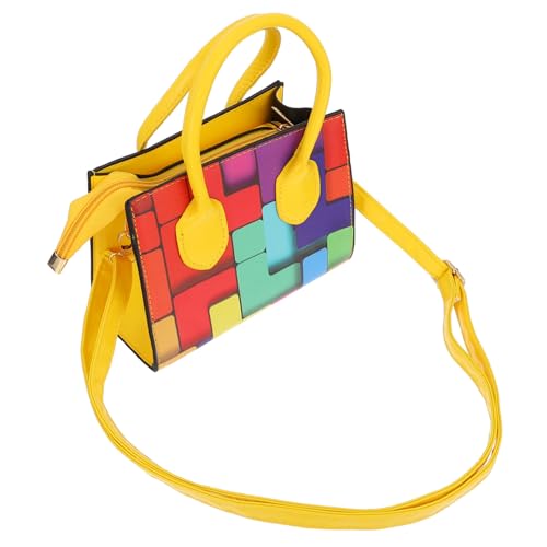 VERDANVERSE Damen Umhängetasche PU Handtasche Crossbody Bag Verstellbarer Schultergurt Leichte Kleine Tasche für Alltag Reisen Shopping Gelb Farbverlauf von VERDANVERSE