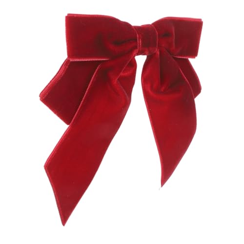 VERDANVERSE Damen Velvet Schleifenbrosche Rot Doppelte Samtfliege Anstecknadel Vintage Fliege für Hemden Kleider und Jacken Minimalistisches Design für Freizeit und Festliche Anlässe von VERDANVERSE