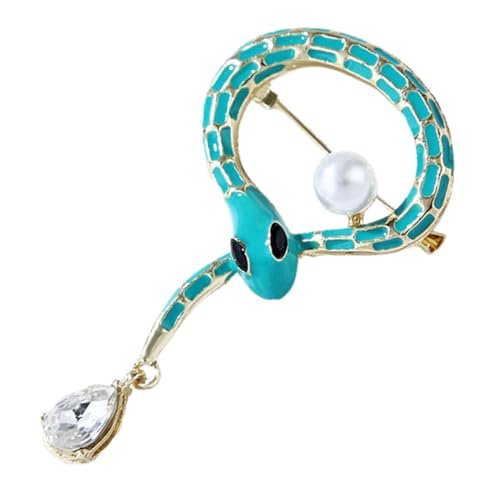 VERDANVERSE Dekorative Schlangenbrosche mit Perle Cartoon Tierform Anstecknadel für Damen Kleidung Schal Dekor Vielseitig für Hochzeit Party Alltag von VERDANVERSE
