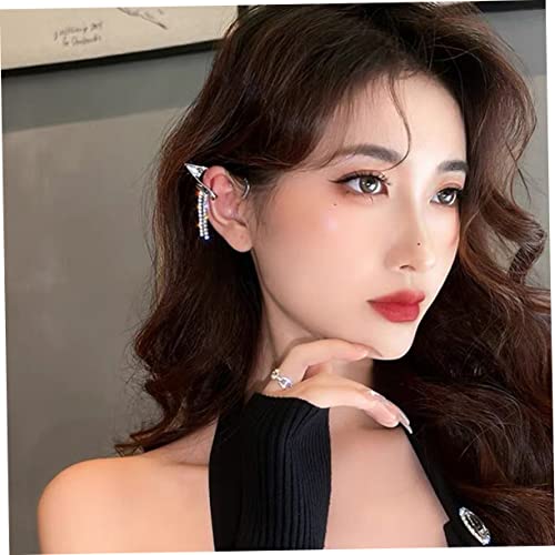 VERDANVERSE Delikate Tassel Ohrclips mit Funkelnden Diamanten Leicht und Komfortabel Modischer Ohrschmuck für Damen Ohrlöcher Eleganter Ohrclip mit Einzigartigem Design für Alltag und Party von VERDANVERSE