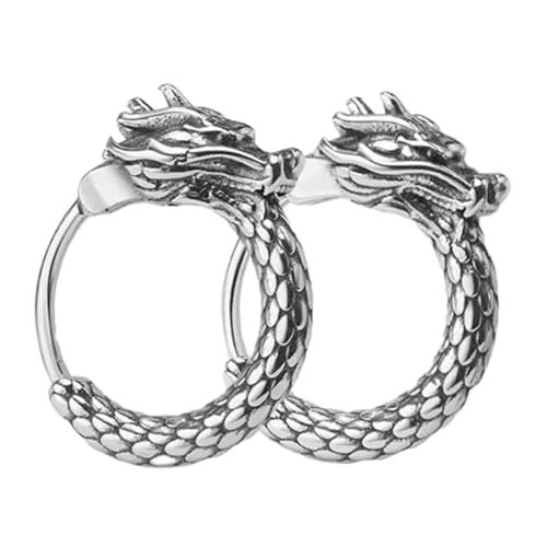 VERDANVERSE Drachenohrringe Creolen Minimalistische Ohrringe Kleine Creolen Statement-ohrringe Herrenohrringe Für Abschlussball Trendige Modische Coole Herrenohrringe Hip-hop-ohrschmuck von VERDANVERSE