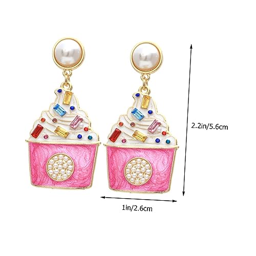 VERDANVERSE Eiscreme Ohrstecker Damen Bunte Ohrschmuck Tropfenform Modisch Teenager Statement Ohrringe Langlebig für Alltag Party Ceremonie von VERDANVERSE