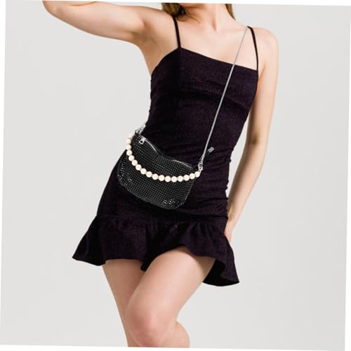 VERDANVERSE Elegante Kleine Damen Umhängetasche mit Perlenkette Leichte Modische Handtasche für Frühling und Sommer Strapazierfähige Geldbörse für Alltag und Besondere Anlässe Geschenkidee von VERDANVERSE