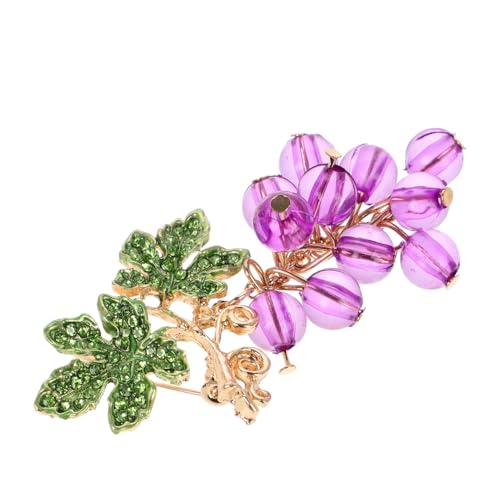 VERDANVERSE Elegante Traubenbrosche Damen Anstecknadel mit Strass Schmuck für Pullover Schal Hut und Rucksack Vielseitiger Lapel Pin für Party Alltag und Formelle Anlässe von VERDANVERSE
