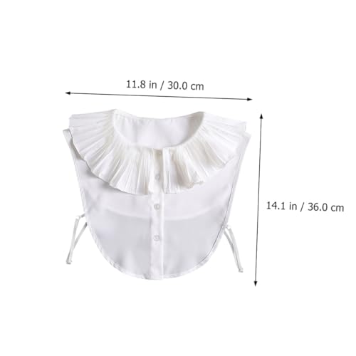 VERDANVERSE Eleganter Weißer Spitzen krageneinsatz Damen Fake kragen mit Rüschensaum Weicher Chiffon Leicht Anzuziehen Vielseitig Kombinierbar für Blusen Pullover Westen Modisches von VERDANVERSE