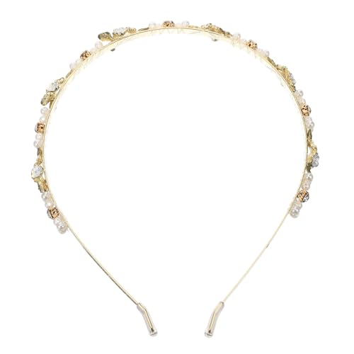 VERDANVERSE Elegantes Perlen Blumen Stirnband Damen Haarschmuck Hochzeit Brautschmuck Stil Metall Haarreif Leicht und für Festliche Anlässe und Alltag von VERDANVERSE