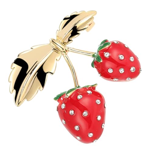 VERDANVERSE Erdbeer brosche Damen Kupfer Anstecknadel für Kleidung Schal Hut Schmuck Leicht Sicher Modisches Accessoire von VERDANVERSE