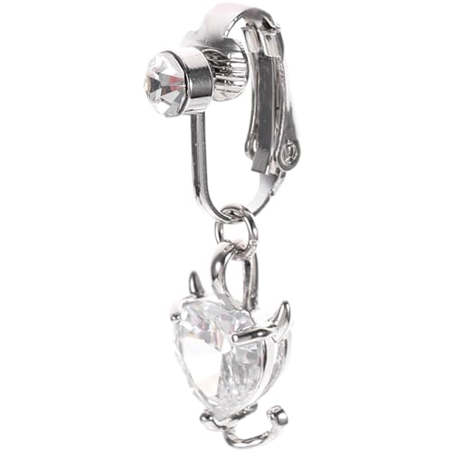 VERDANVERSE Fake Bauchnabelpiercing Clip On Herz Bauchnabelring für Frauen Nicht Durchstochener Schmuck von VERDANVERSE