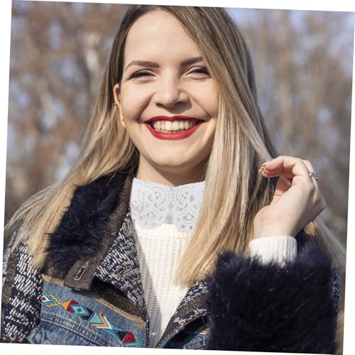 VERDANVERSE Falscher Kragen Damen aus Baumwolle und Spitze Abnehmbar Leichter Einsatz für Blusen und Shirts Modischer Hemdkragen Einfach zu Reinigen und Wiederverwendbar Passend für von VERDANVERSE