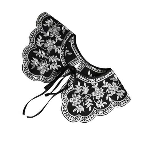 VERDANVERSE Falscher Kragen mit Stickerei Retro Design Leichter Bestickter Einsatz für Damen Atmungsaktiv Vielseitig für Blusen Kleider Jacken Frühling Winter Geeignet Eleganter Modeschmuck von VERDANVERSE