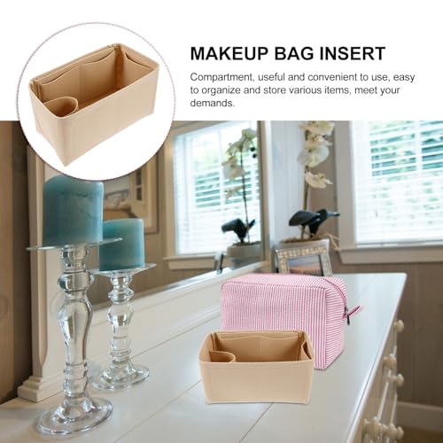 VERDANVERSE Filz Kosmetiktasche Organizer mit Reißverschluss Mittlere Multifunktionaler Einsatz für Handtaschen Praktische Aufbewahrung mit Mehreren Fächern Staubabweisend für Makeup und von VERDANVERSE