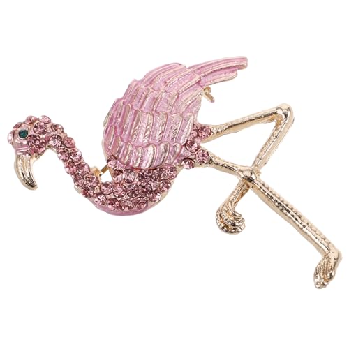 VERDANVERSE Flamingo Brosche Legierung Emaille Anstecknadel mit Funkelnden Strasssteinen Stilvolles Schmuckaccessoire für Damen Geeignet für Hochzeit Party Valentinstag und Alltag von VERDANVERSE