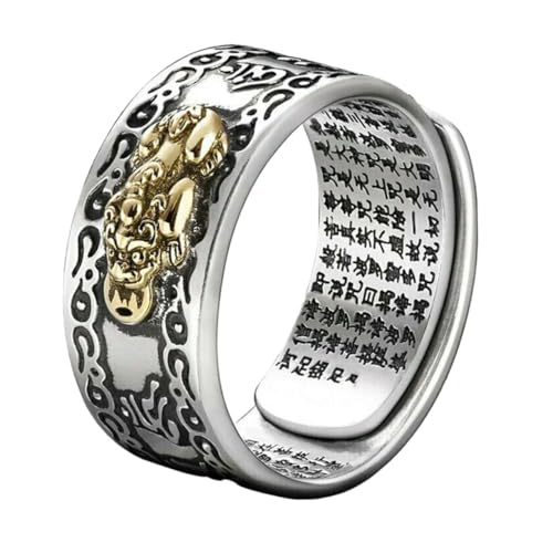 VERDANVERSE Fortune Herrenring Verstellbar aus Legierung Dekorativer Finger Schmuck mit Kreativem Design Komfortabel und Langlebig Geeignet für Alltag und Besondere Anlässe von VERDANVERSE