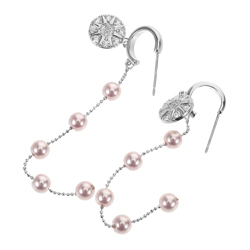 VERDANVERSE Ohrringe Mit Perlen Und Stern Stilvolle Tropfenohrringe Mit Langer Kette Für Damen Vintage Schmuck Für Party Und Hochzeit von VERDANVERSE