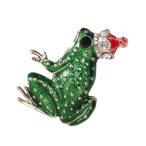VERDANVERSE Frosch Brosche aus Legierung Cartoon Tier Anstecknadel für Kleidung Damen Elegante Grüne Emaille Pin mit Strass für Schal Hut Accessoire Langlebig und Sicher von VERDANVERSE