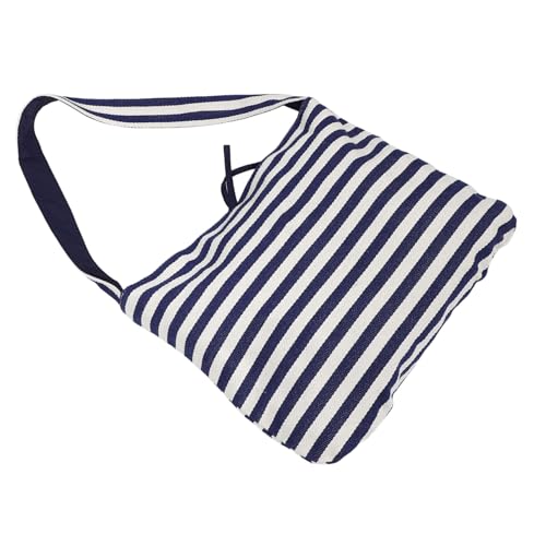 VERDANVERSE Gestreifte Wendbare Canvas-tasche Großer Kapazität Robuste Wetterfeste Umhängetasche für Damen Vielseitig Einsetzbar für Strand Arbeit Einkaufen und Reisen von VERDANVERSE