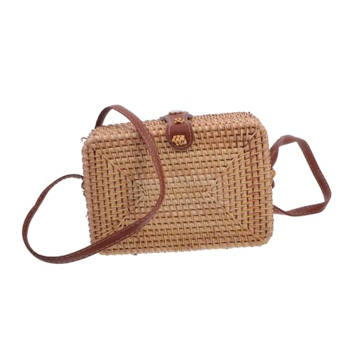 VERDANVERSE Gewebte Rattan Crossbody für Damen Handgefertigte Quadratische Rattan Handtasche Strapazierfähig Strand Partys von VERDANVERSE
