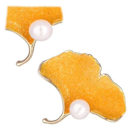 VERDANVERSE Ginkgo Perlenbrosche für Damen Anstecknadel Hochwertigem Legierungs Material für Hochzeiten Partys Geburtstagsfeiern und Tägliche Outfits von VERDANVERSE