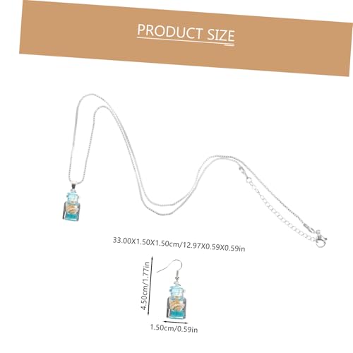 VERDANVERSE Glow in The Dark Wishing Bottle Schmuckset Damen mit Ohrringen und Halskette Strand Stil DIY Anhänger Geschenkidee für Mädchen und Frauen Einzigartige Schmuckdekoration von VERDANVERSE