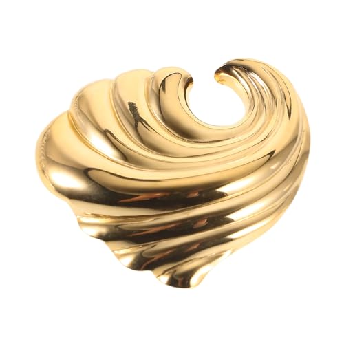 VERDANVERSE Goldene Wellenbrosche aus Langlebige Anstecknadel für Mantel Jacke und Schal Kreative Modebrosche als Einzigartiges Accessoire für Damenkleidung und Umhangdekoration von VERDANVERSE