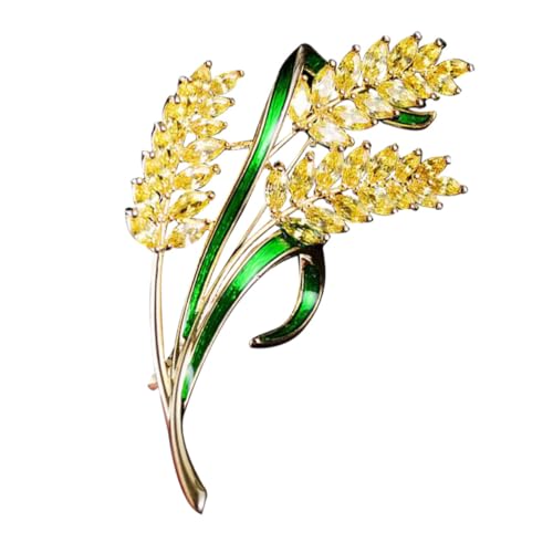 VERDANVERSE Goldfarbene Emaille Brosche mit Funkelndem Zirkonbesatz Modische Anstecknadel für Kleidung und Accessoires Vielseitiger Schmuck für Damen zu Festlichen Anlässen von VERDANVERSE