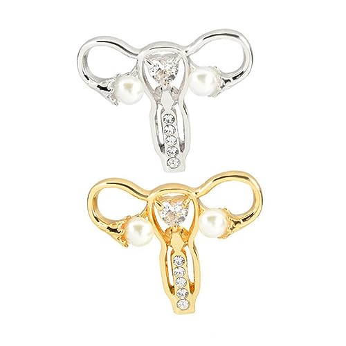 VERDANVERSE Goldfarbene Gebärmutter Brosche aus Legierung Femininer Brustpin für Kleidung Vielseitiger Anstecker für Frauen und Mädchen Passend zu Kleidern Taschen und Schals von VERDANVERSE