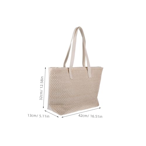 VERDANVERSE Gewebte Stroh-umhängetasche Für Damen Große Kapazität Sommer-strandtasche Einkaufstasche Reisetasche Handgewebte Damenhandtasche von VERDANVERSE