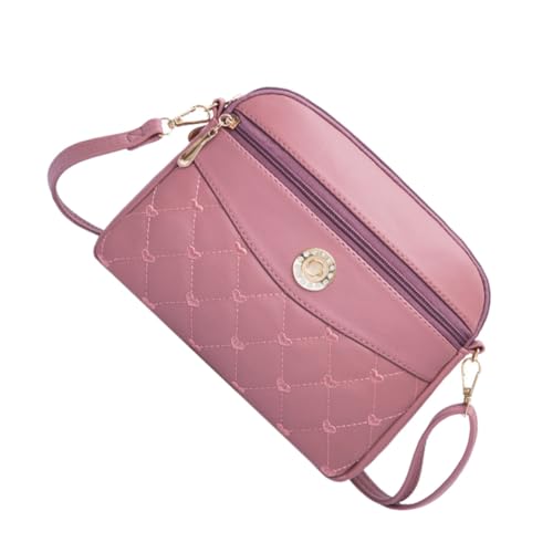 VERDANVERSE Große Kapazität Damen Schultertasche Wasserfeste Alltagstasche Schicke One Shoulder Tasche Stilvolle Reisetasche für Frauen mit Weichem PU und Modischem Herz Stickmuster von VERDANVERSE