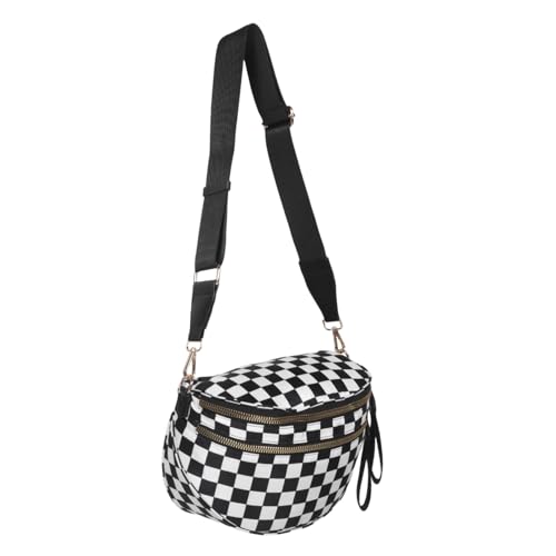 VERDANVERSE Große Karierte Damen Crossbody Tasche mit Verstellbarem Schultergurt Robuste und Leichte Umhängetasche Geräumige Plaid Tote Bag für Alltag Reisen und Shopping von VERDANVERSE