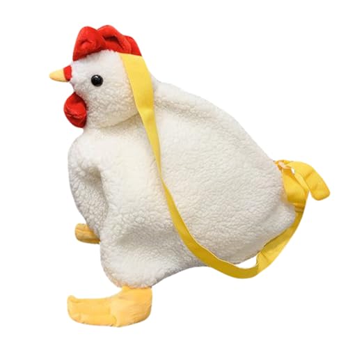 VERDANVERSE Große Plüsch Huhn Umhängetasche Damen Cartoon Schultertasche Verstellbar Freizeit Geschenk von VERDANVERSE