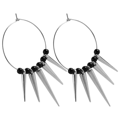 VERDANVERSE Große Punk Ohrringe Damen mit Nieten Geometrische Hip hop Creolen Trendige Modische Statement ohrringe für Partys und Konzerte Coole Runde Spiked Fashion Schmuck von VERDANVERSE
