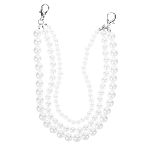 VERDANVERSE Handgefertigte Damen Schuhkette mit Dreilagigen Weißen Perlen Langlebige Schuhdekoration Handgeflochtene Modischer Schmuck für Schuhe und Stiefel von VERDANVERSE