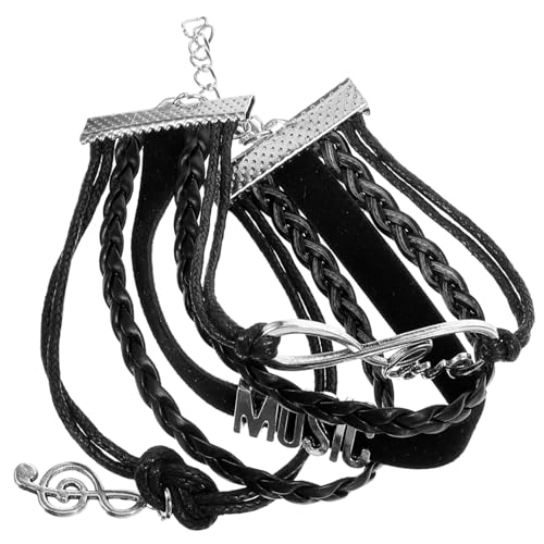 VERDANVERSE Herren Armband mit Musiknote Anhänger Mehrlagiges Geflochtenes Handgelenkschmuck für Punk Style Langlebig und Hautfreundlich für Modebewusste Männer VERDANVERSE Herren Armband mit Musiknote Anhänger Mehrlagiges Geflochtenes Handgelenkschmuck für Punk Style Langlebig und Hautfreundlich für Modebewusste Männer von VERDANVERSE