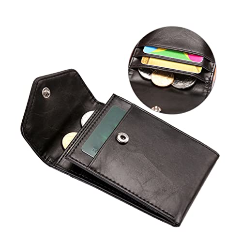 VERDANVERSE Herren Geldbörse aus PU Ultradünnes Multifunktionales Kartenetui mit Münzfach und Stilvollem Verschluss Kompakte Clutch für Business Studium und Alltag Schwarz von VERDANVERSE
