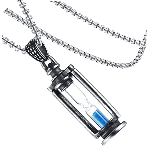 VERDANVERSE Herren Kette mit Vintage Sanduhr Anhänger Titanstahl Schmuck Halskette für Männer Elegantes Einzigartiges Accessoire für Alltag und Besondere Anlässe von VERDANVERSE