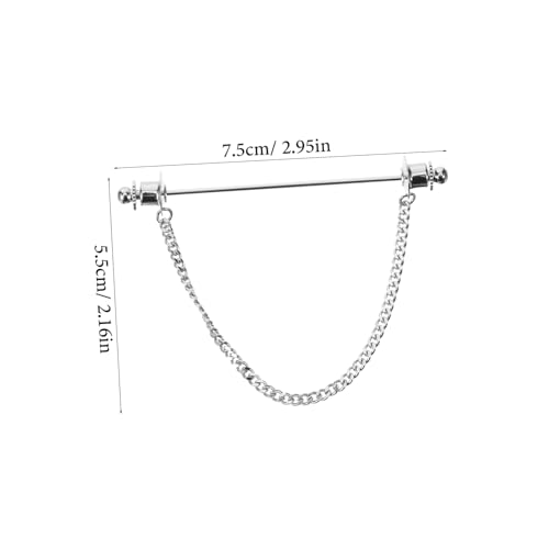 VERDANVERSE Herren Kragenbar mit Kette Dekorative Einstellbare Kragennadel Vielseitige Brosche für Hemd Krawatte Sichere Anstecknadel Kleidungsschaden Modisches Accessoire für Business und von VERDANVERSE