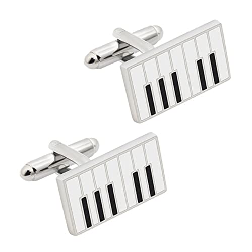VERDANVERSE Herren Manschettenknöpfe Klaviertastatur Design für Anzüge und Formelle Anlässe Elegantes Accessoire für Musikliebhaber und Geschäftsleute von VERDANVERSE