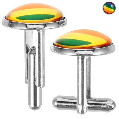 VERDANVERSE Manschettenknöpfe Für Herren Hemdärmel Einzigartiger Anzugschmuck Regenbogen-manschettenknöpfe Dekoratives Accessoire Für Partys Und Urlaub von VERDANVERSE
