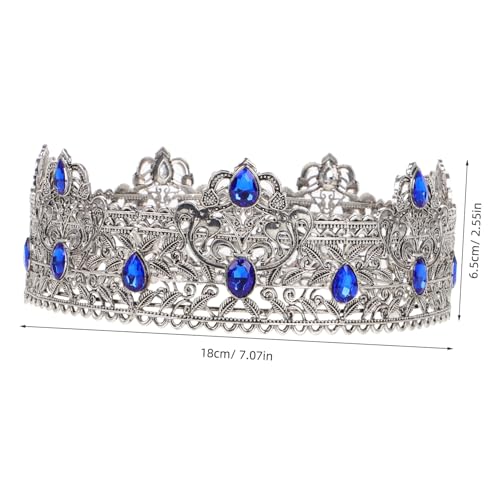 VERDANVERSE Herren Mittelalter Krone mit Funkelnden Strasssteinen Europäisches Design Vielseitige Königskrone für Hochzeit Abschlussball Fasching und Karneval von VERDANVERSE