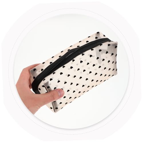 VERDANVERSE Herz Mesh Kosmetiktasche Großer Kosmetik Organizer Reise Make Up Tasche Robustes Netzmaterial Kompakt Tragbar für Damen und Herren Toilettenartikel Aufbewahrung von VERDANVERSE