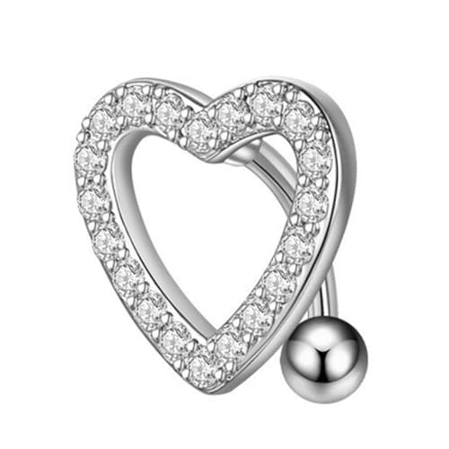 VERDANVERSE Herzförmiges Bauchnabelpiercing Damen Körper Schmuck mit Zirkonia Bauchnabel Schmuck Modisch Langlebig und Hautfreundlich Geeignet für Bauchnabelpiercing von VERDANVERSE
